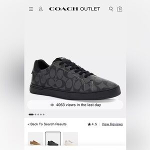 Authentic COACH Men’s Clip Low Top Sneakers in Black Size 9.5 US